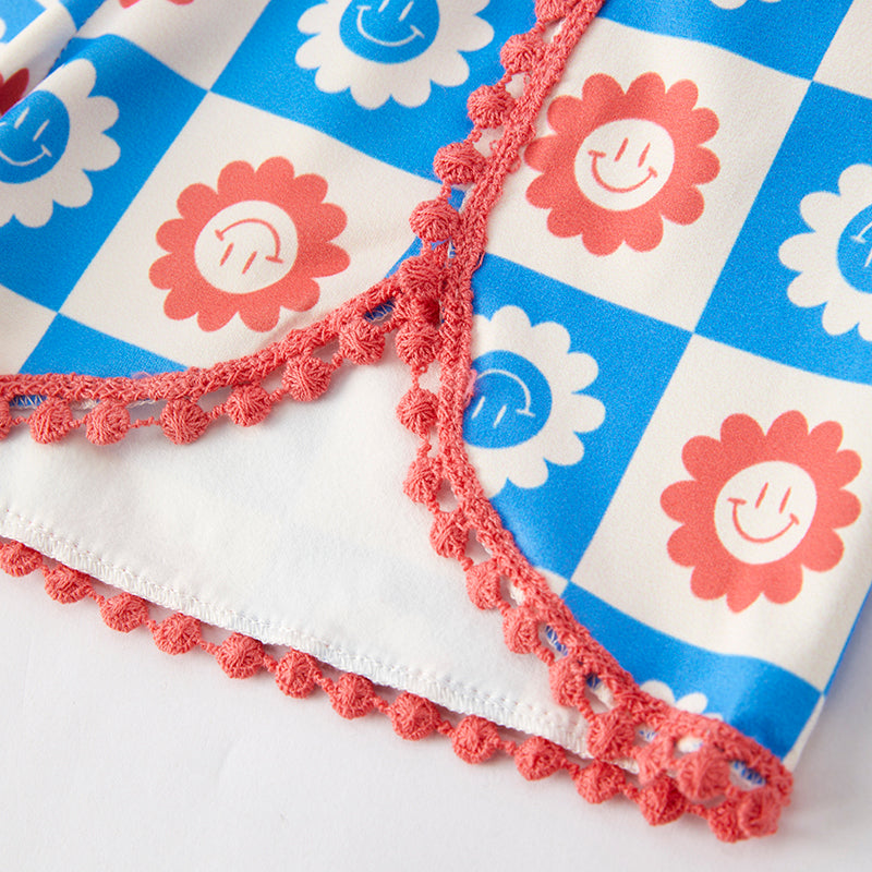 (In Stock)Girls Patriotic Print Shorts Set