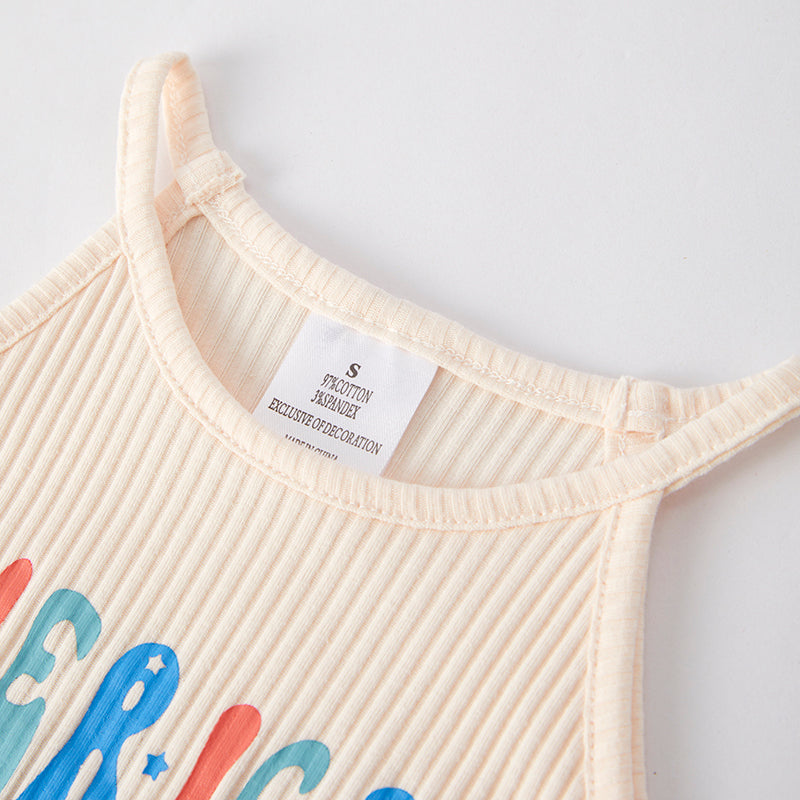 (In Stock)Girls Patriotic Print Shorts Set