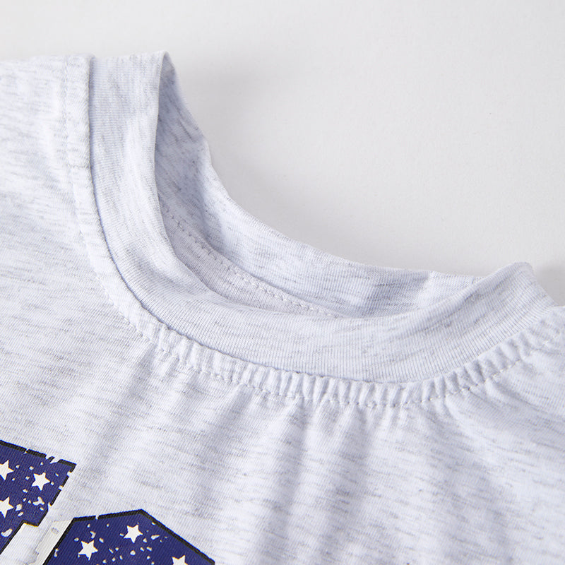 (In Stock)Toddler Girls Patriotic Print Romper