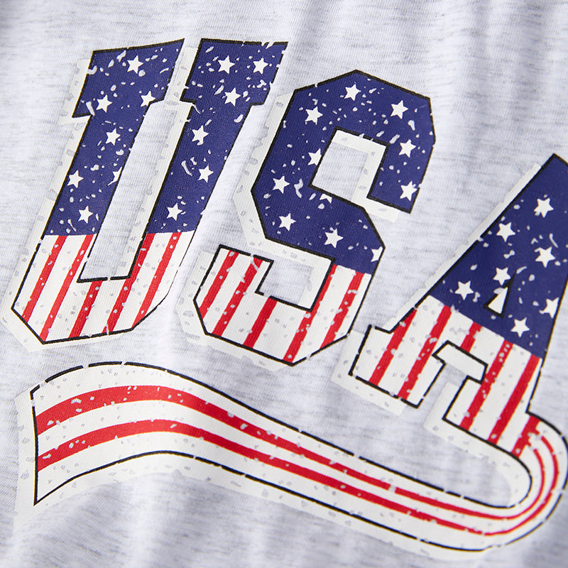 (In Stock)Toddler Girls Patriotic Print Romper