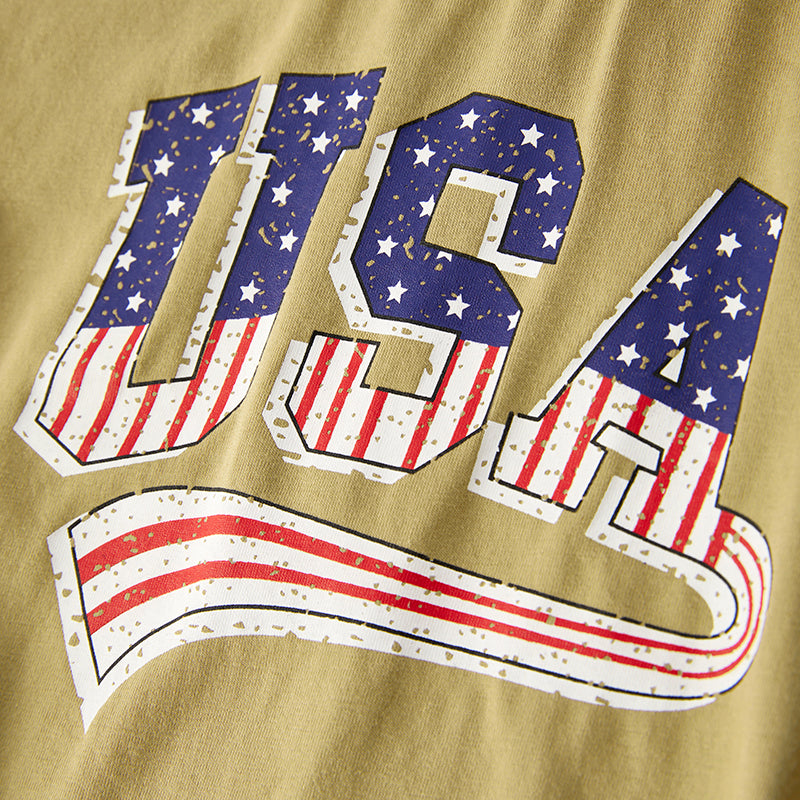 (In Stock)Toddler Girls Patriotic Print Romper