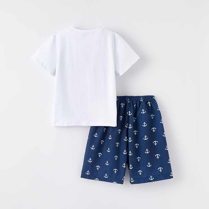 (In Stock)Boys Patriotic Embroidery Smocked Shorts Set