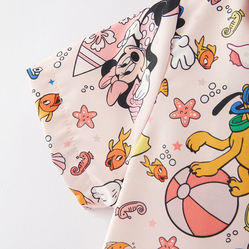 (In Stock E28-3-3)Boys Fall Cute Cartoon Print Shirt