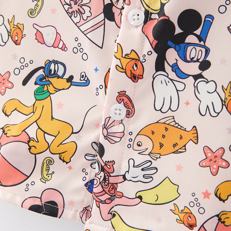 (In Stock E28-3-3)Boys Fall Cute Cartoon Print Shirt