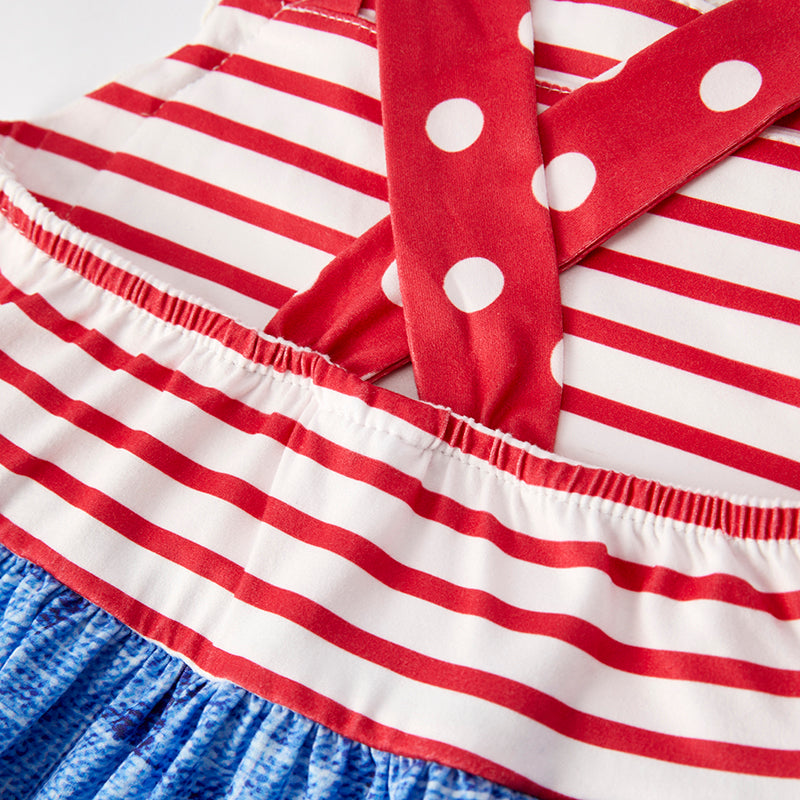 (In Stock)Girls Patriotic Print Slip Dress