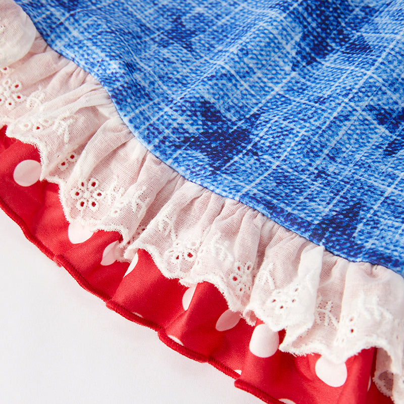 (In Stock)Girls Patriotic Print Slip Dress