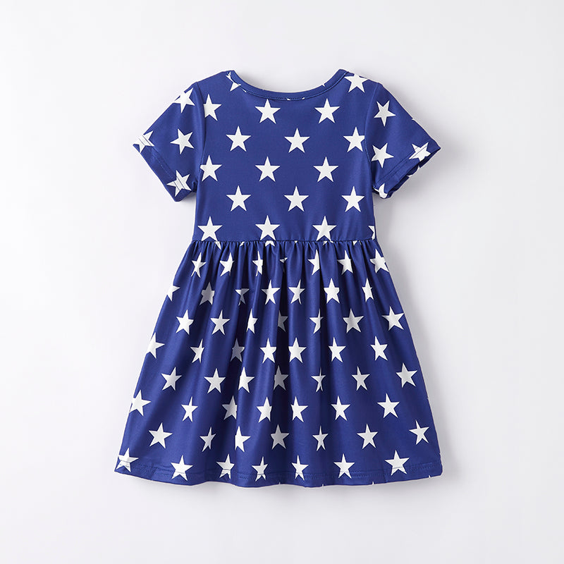 (In Stock)Girls Patriotic Print Dress