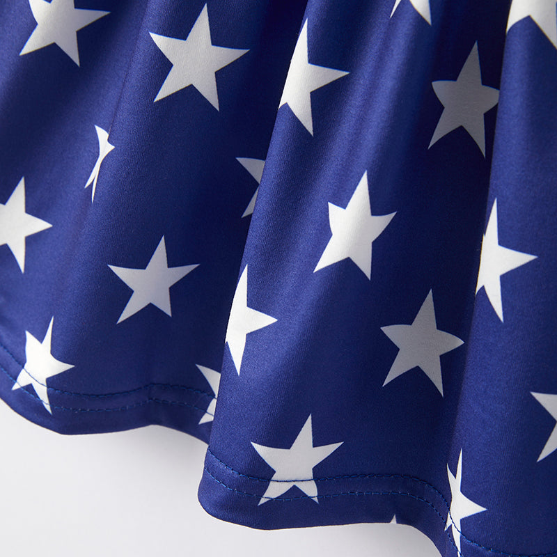 (In Stock)Girls Patriotic Print Dress