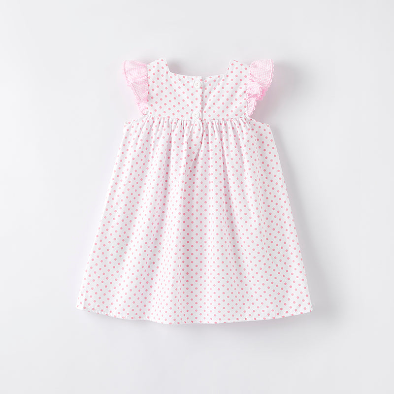 (In Stock)Girls Spring and Summer Watermelon Applique Cotton Dress