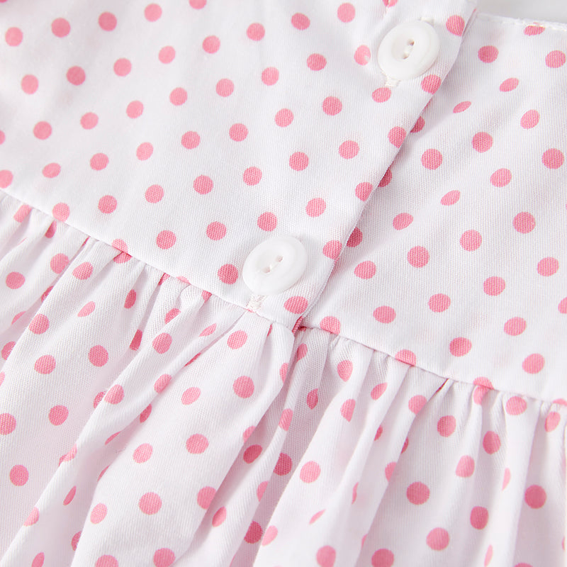 (In Stock)Girls Spring and Summer Watermelon Applique Cotton Dress