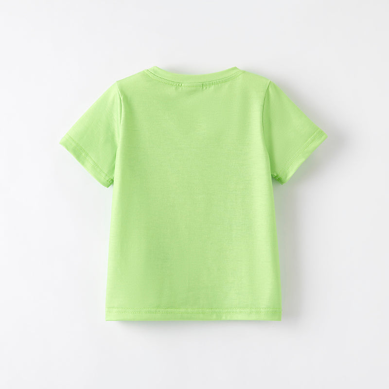 (In Stock)Boys Spring and Summer Shark Print Green Top