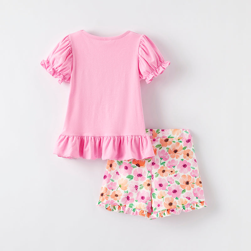 (In Stock)One Pack(6 Pieces total) Sale Girls Spring and Summer Just Pray Print Shorts Set