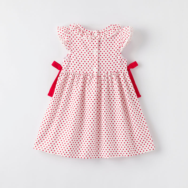 (In Stock)Girls Spring and Summer Strawberry Embroidery Smocked Dress