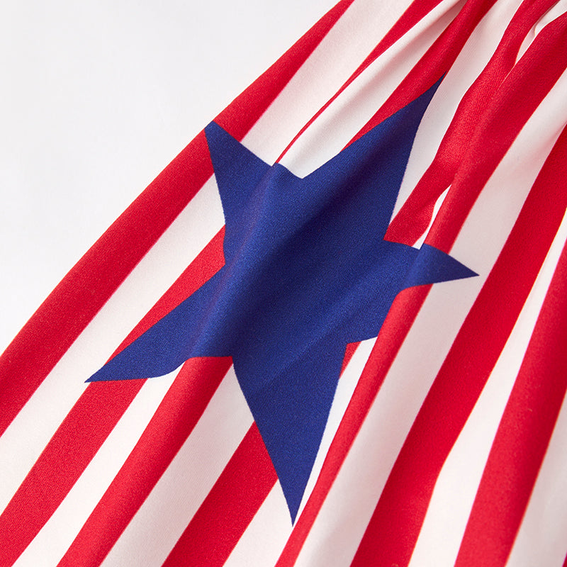 (In Stock)Girls Patriotic Print Dress