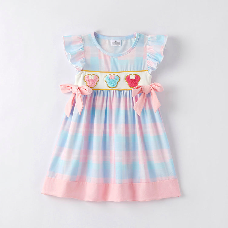 (In Stock)Girls Spring and Summer Cartoon Applique Dress