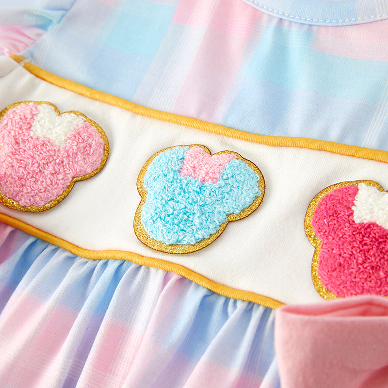 (In Stock)Girls Spring and Summer Cartoon Applique Dress
