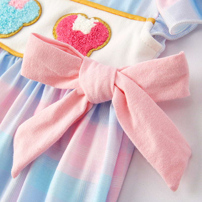 (In Stock)Girls Spring and Summer Cartoon Applique Dress