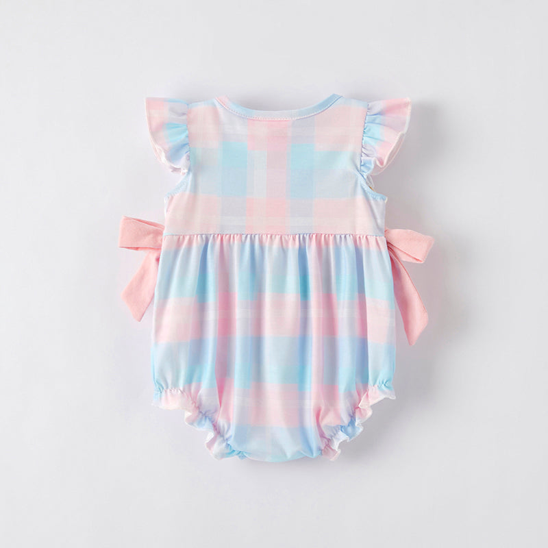 (In Stock)Toddler Girls Spring and Summer Cartoon Applique Romper