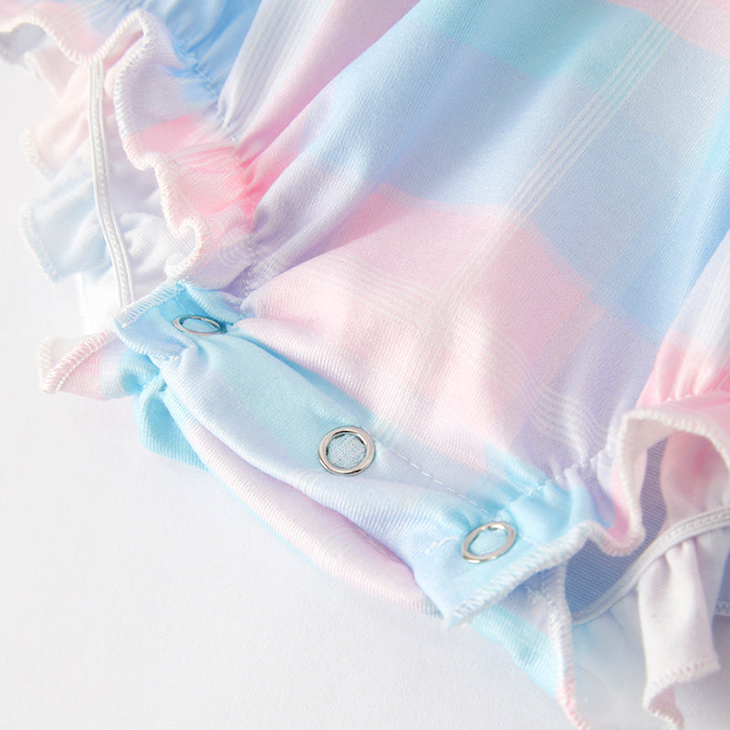 (In Stock)Toddler Girls Spring and Summer Cartoon Applique Romper