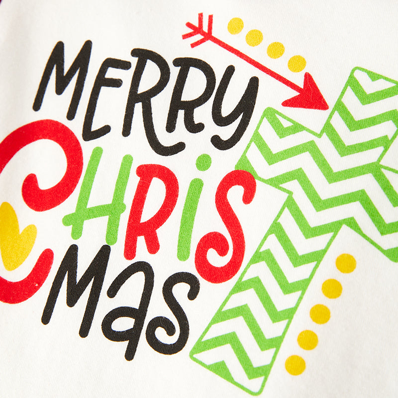 (In Stock L33-2-1)Girls Merry Christmas Print Skirt Set