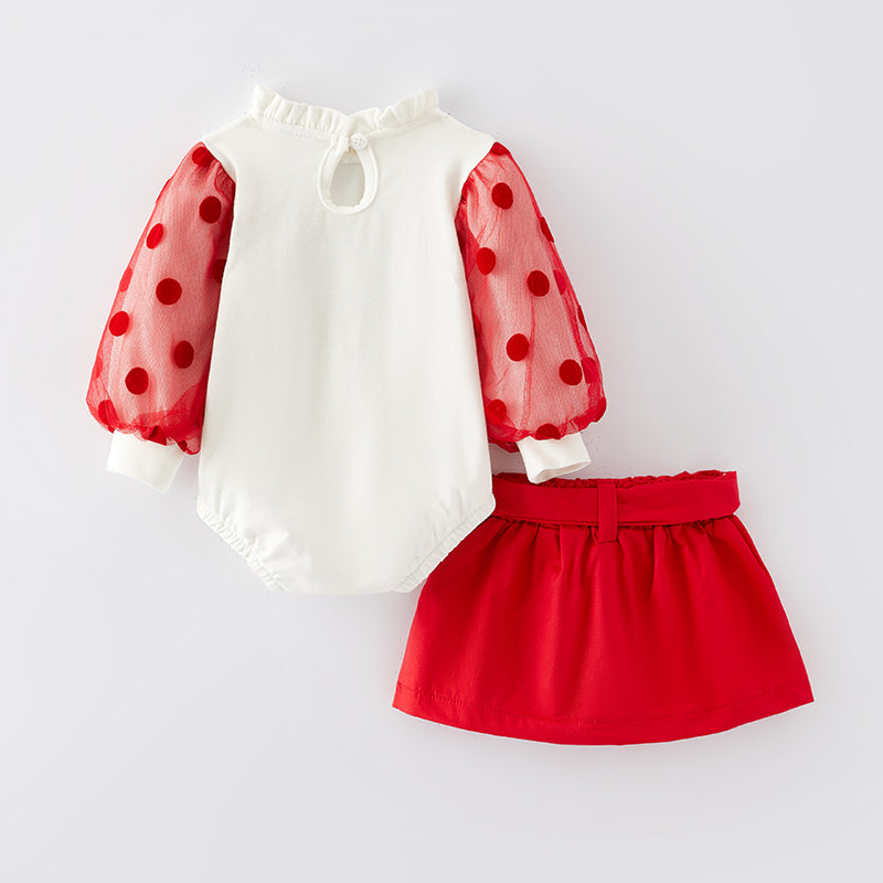 (In Stock L33-1-1)Baby Girls Merry Christmas Print Romper