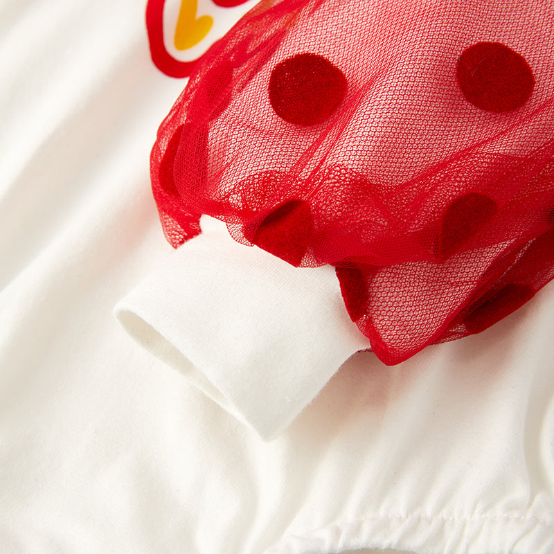 (In Stock L33-1-1)Baby Girls Merry Christmas Print Romper