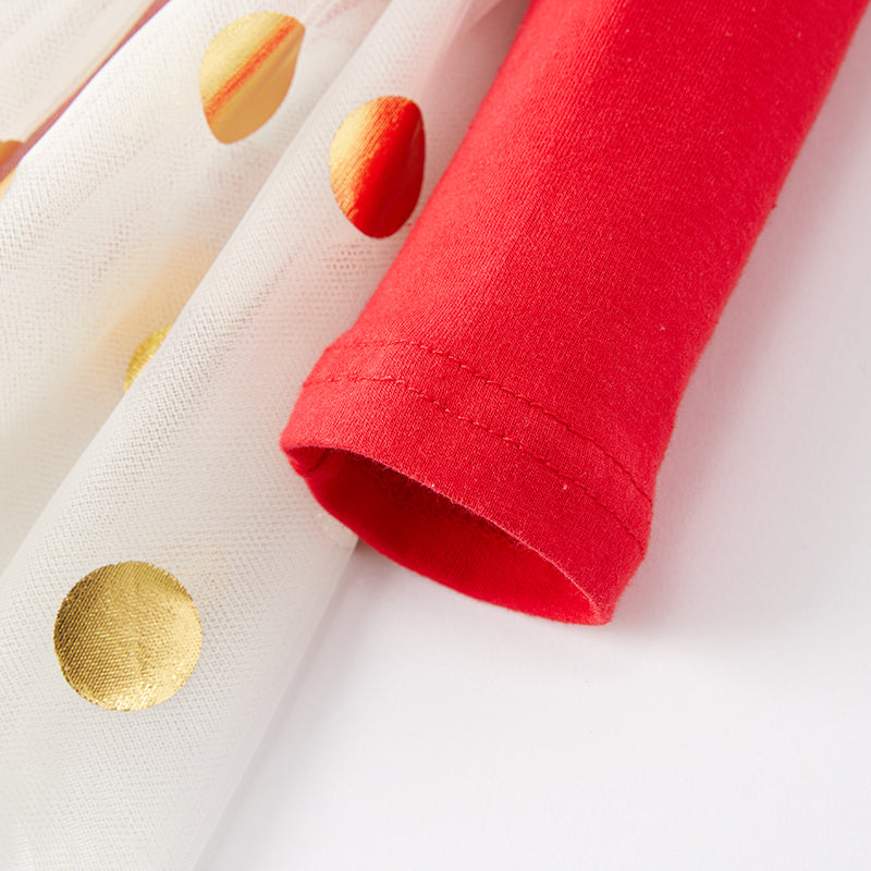 (In Stock Q13-5-1)Baby Girls Christmas Santa Romper