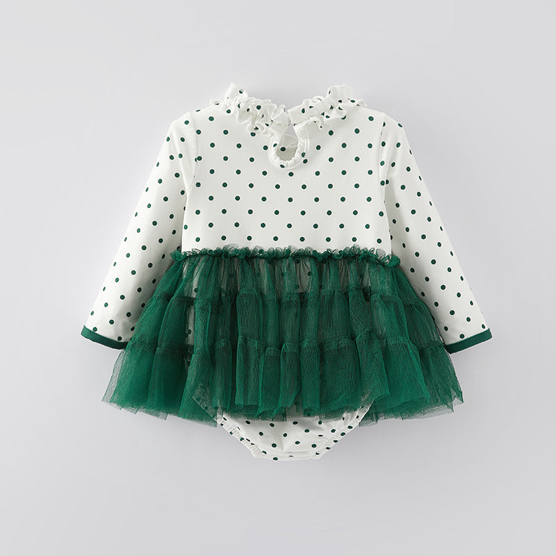 (In Stock Q12-4-2)Baby Girls Christmas Santa Applique Romper