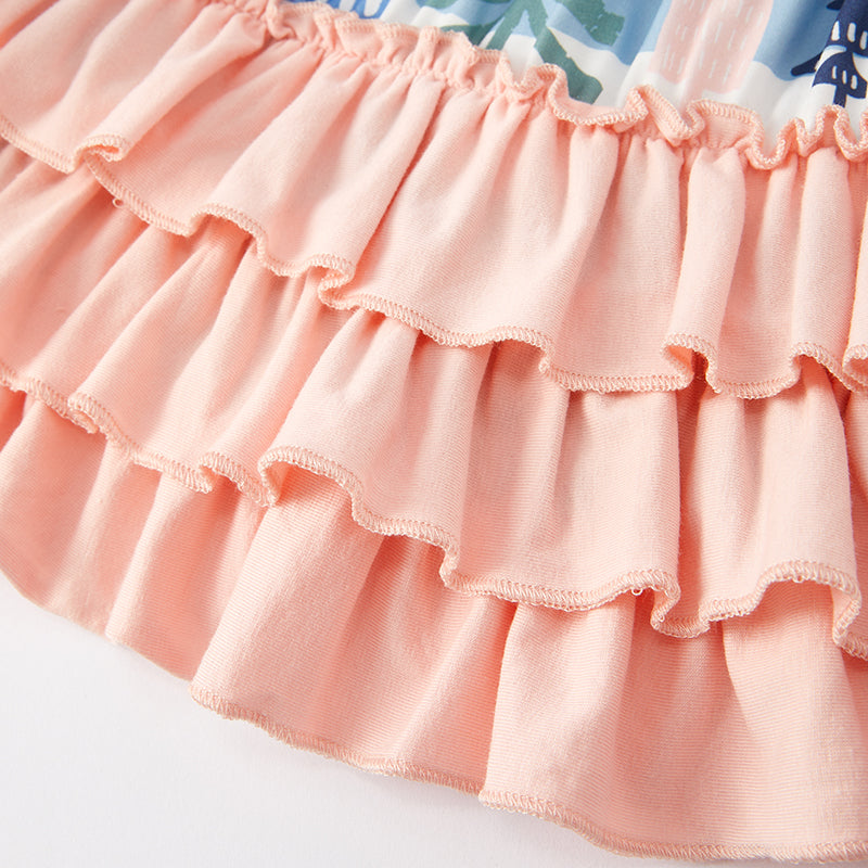 (In Stock Q13-1-2)Girls Christmas Print Dress