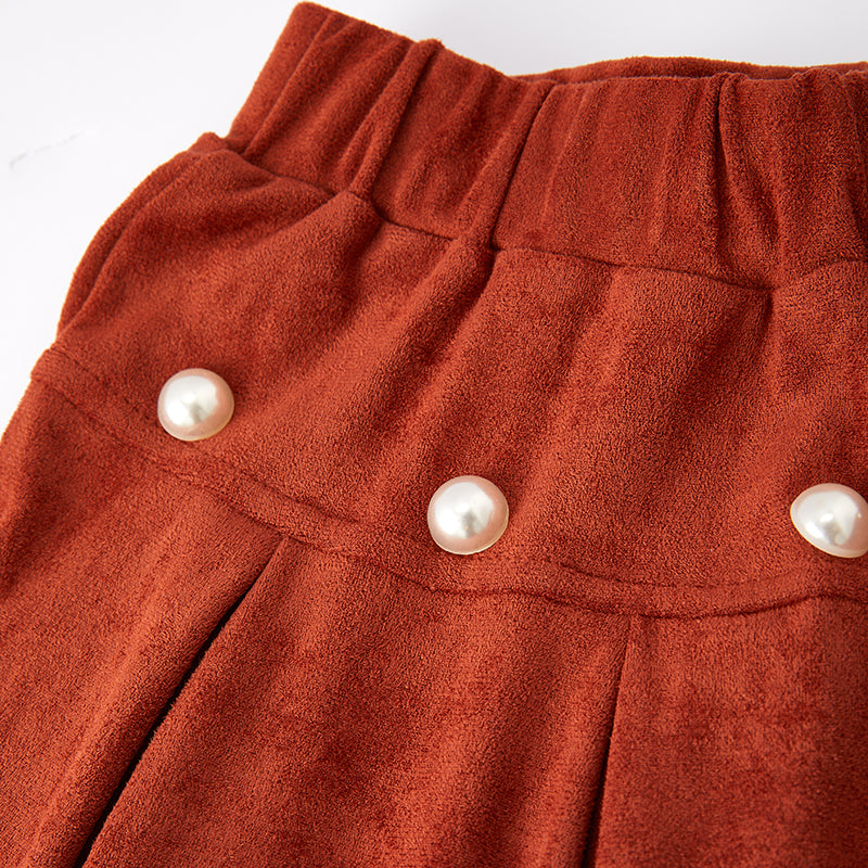 (In Stock Q11-1-2)One Pack(8 Pieces total) Sale Girls Fall Print Skirt Set