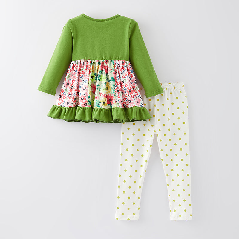 (In Stock Q11-2-2)One Pack(8 Pieces total) Sale Girls Floral Print Outfit Set