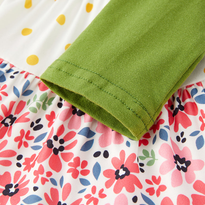 (In Stock Q11-2-2)One Pack(7 Pieces total) Sale Girls Floral Print Dress