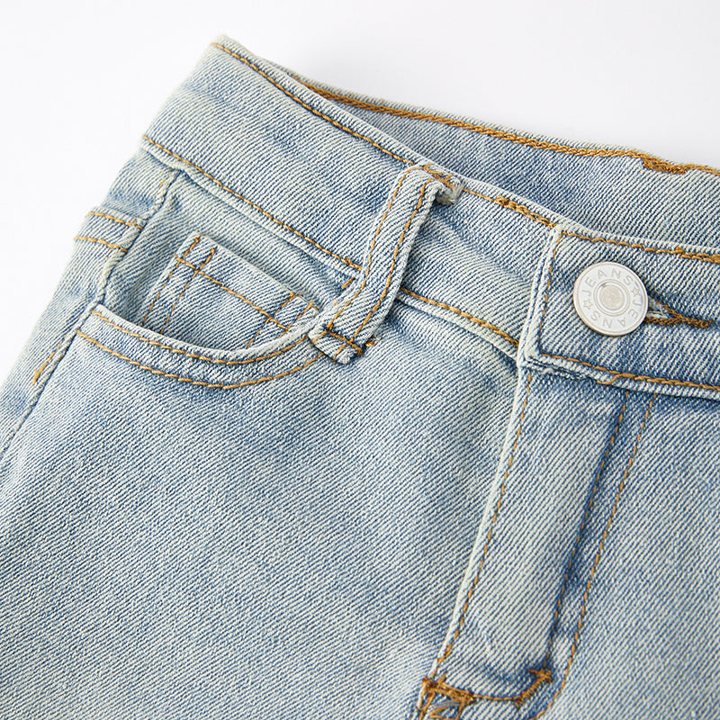 (In Stock Q11-1-2)One Pack(6 Pieces total) Sale Girls Fall Chick Applique Denim Set