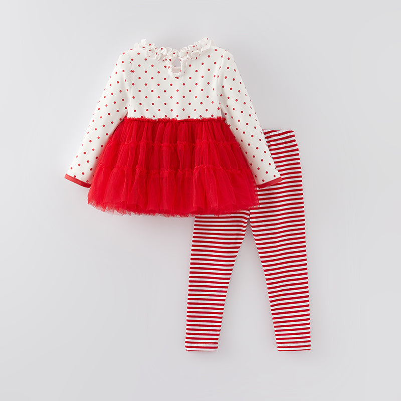 (In Stock E35-1-3)Girls Christmas Applique Outfit Set