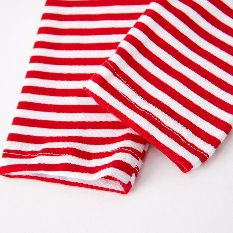 (In Stock E35-1-3)Girls Christmas Applique Outfit Set