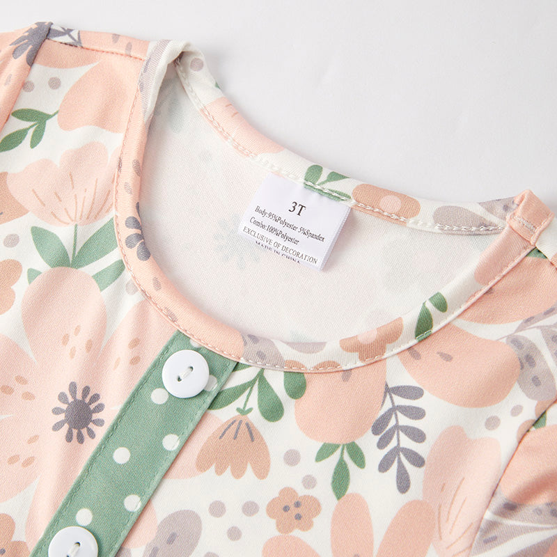 (In Stock)Girls Fall Floral Print Dress