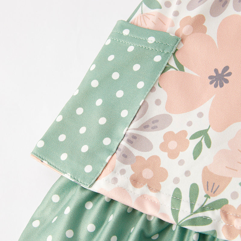 (In Stock)Girls Fall Floral Print Dress