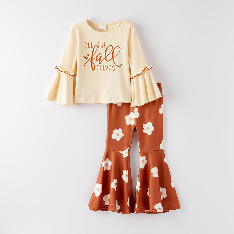 (In Stock)Girls Fall and Winter Print Outfit Set