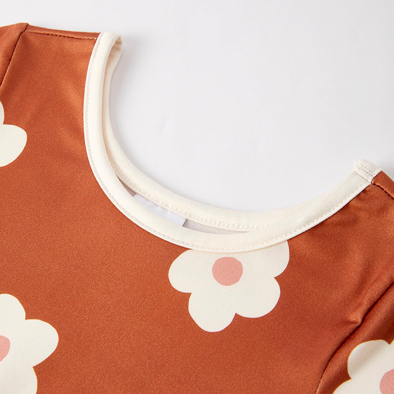 (In Stock)Girls Fall and Winter Floral Print Dress
