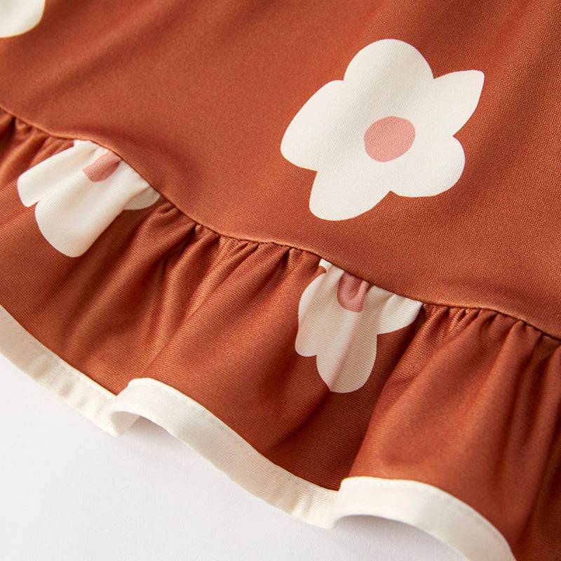 (In Stock)Girls Fall and Winter Floral Print Dress