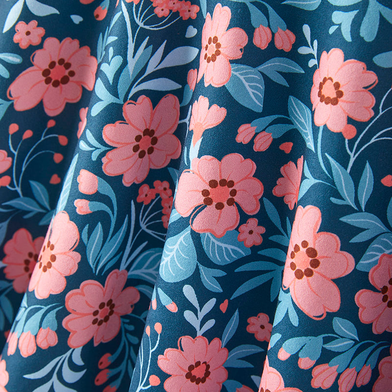(In Stock)Girls Spring and Summer Pink Floral Print Dress