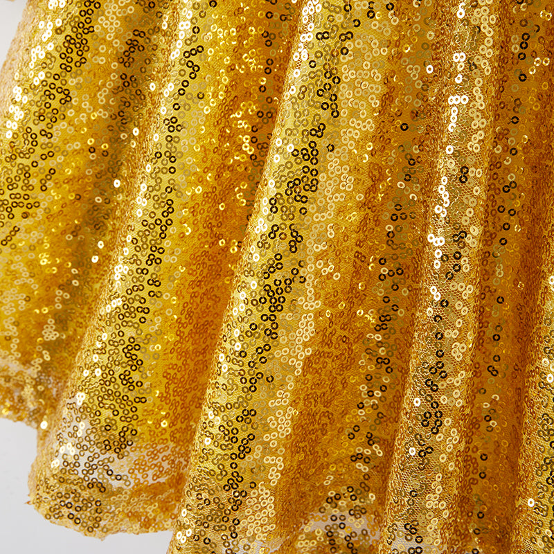 (In Stock E4-4-3)Girls Christmas Print Sequin Dress