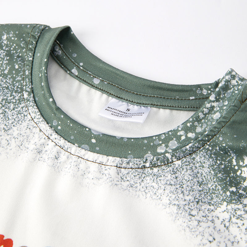 (In Stock Q2-1-2)Girls Christmas Print Milk Silk Top