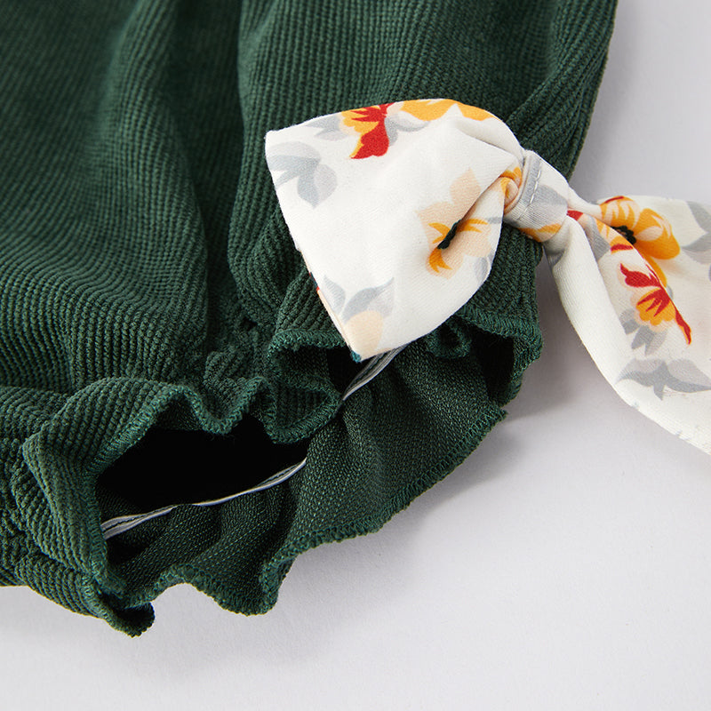 (In Stock Q12-3-2)Baby Girls Fall Floral Print Bloomer Set