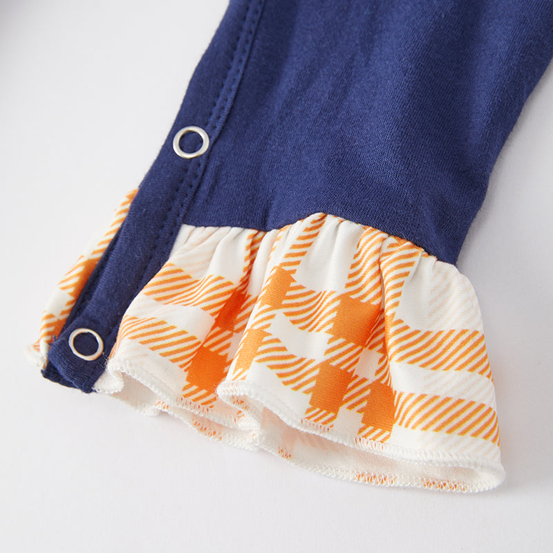 (In Stock Q11-4-2)Baby Girls Fall Cow Applique Romper