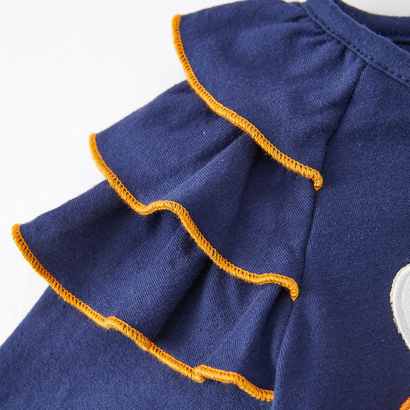 (In Stock Q11-5-2)Girls Fall Cow Applique Outfit Set