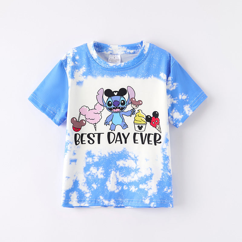 (In Stock)Boys Spring and Summer Cartoon Best Day Ever Print Top