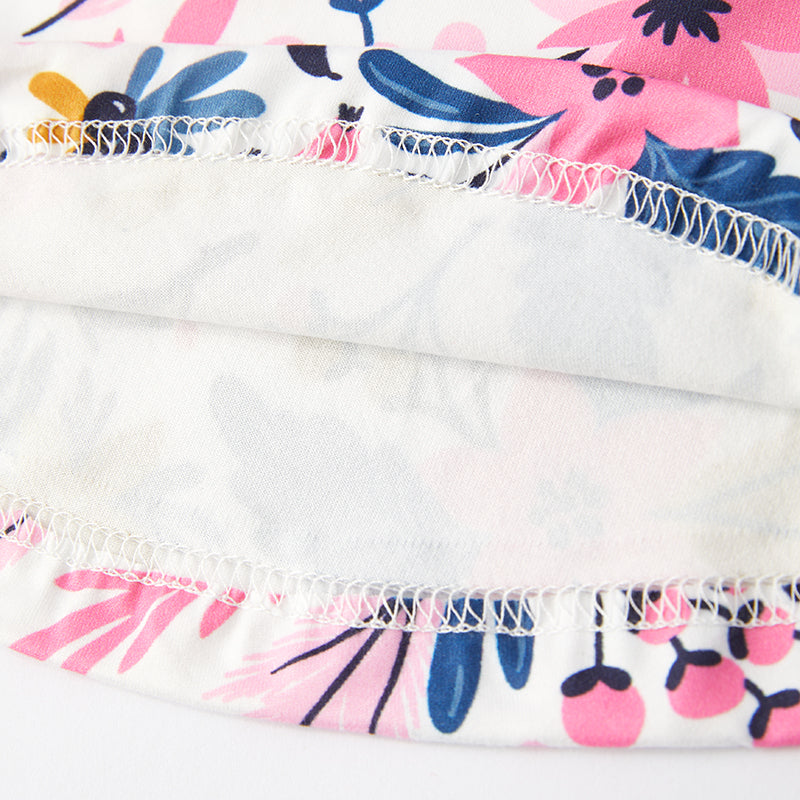 (In Stock Q12-2-2)Girls Fall Floral Print Denim Set