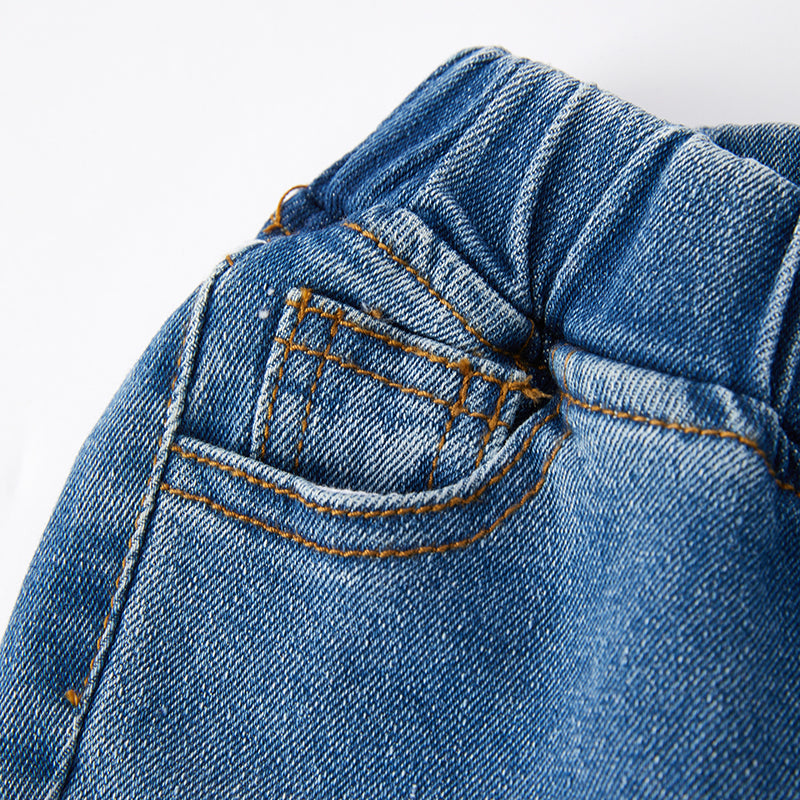 (In Stock Q12-2-2)Girls Fall Floral Print Denim Set