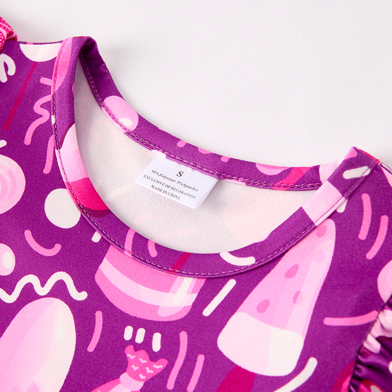 (In Stock)Girls Spring and Summer Dessert Print Dress